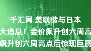 千汇网 美联储与日本央行均传大消息！金价飙升创六周高点后惊现巨震